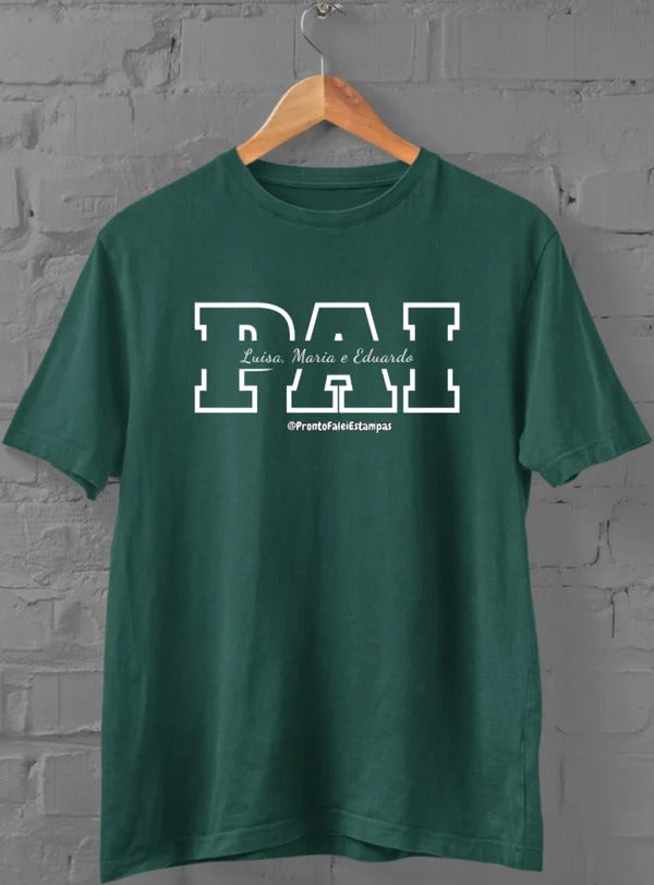 Camisa PAI com Nomes dos Filhos Personalizados