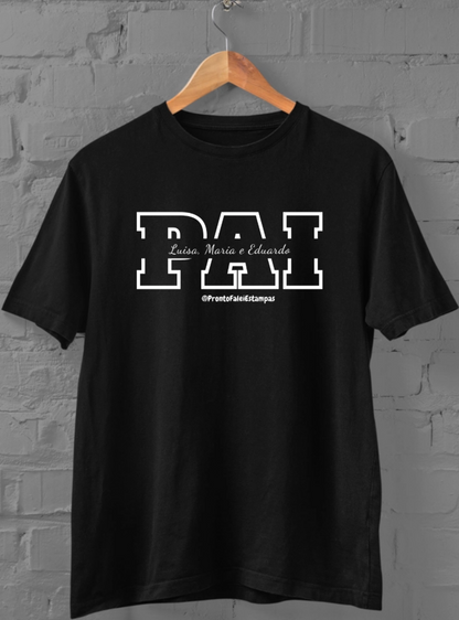 Camisa PAI com Nomes dos Filhos Personalizados